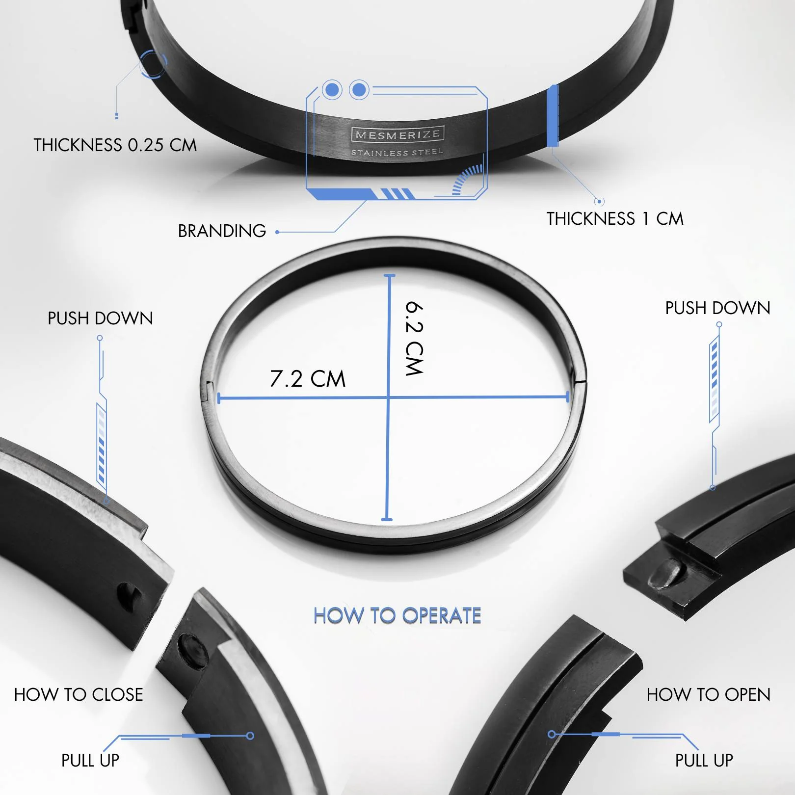 Dual Finish Oval Kada Bracelet - Image 11