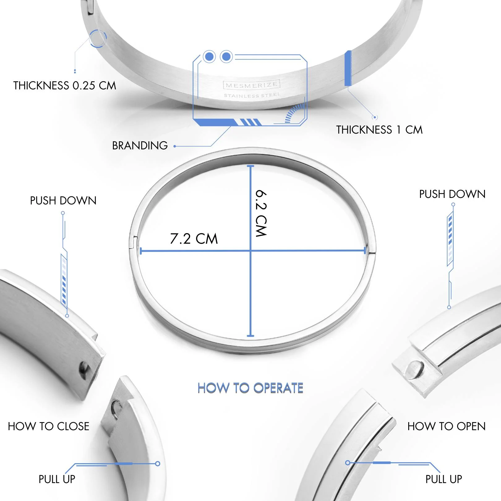 Dual Finish Oval Kada Bracelet - Image 24