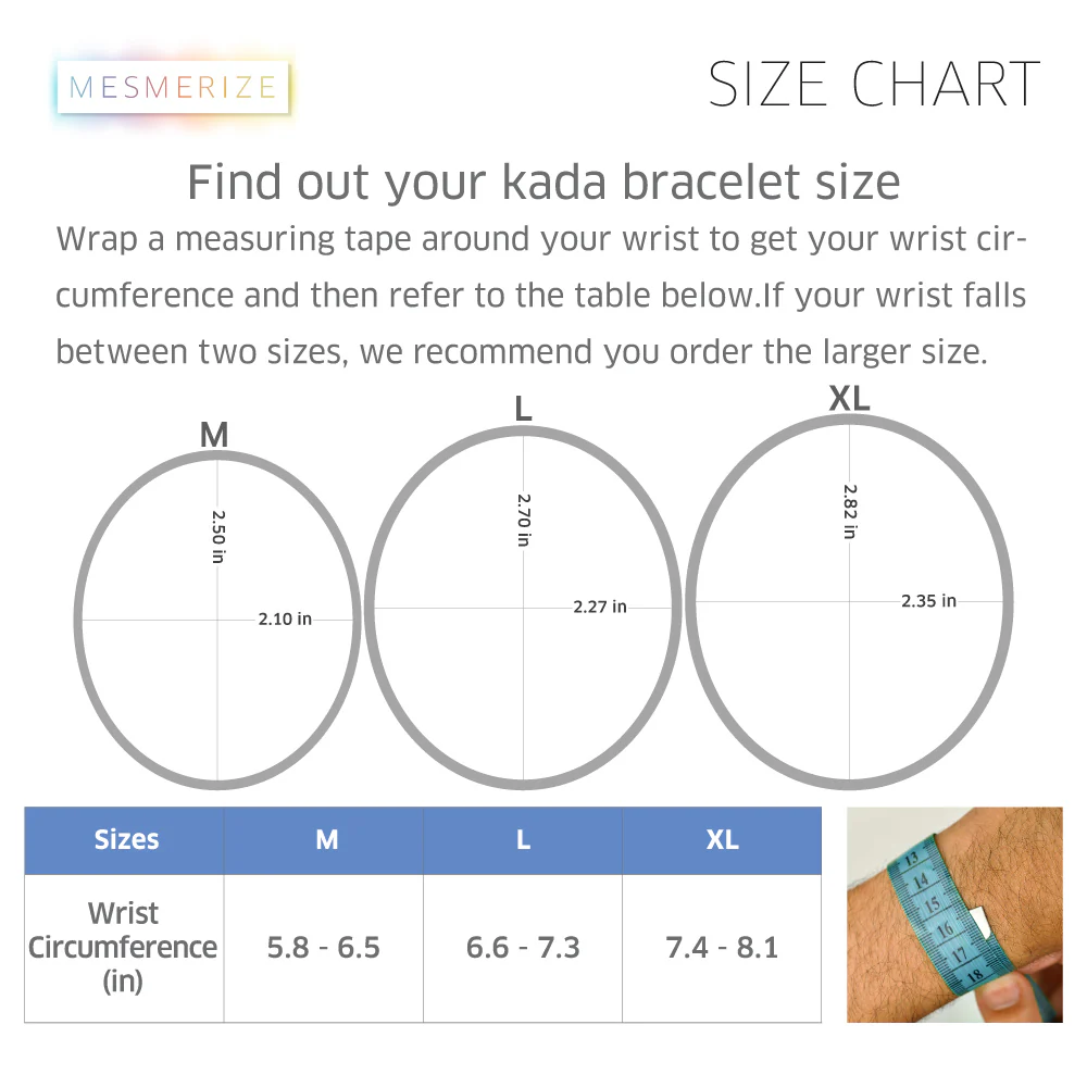 Dual Finish Oval Kada Bracelet - Image 30