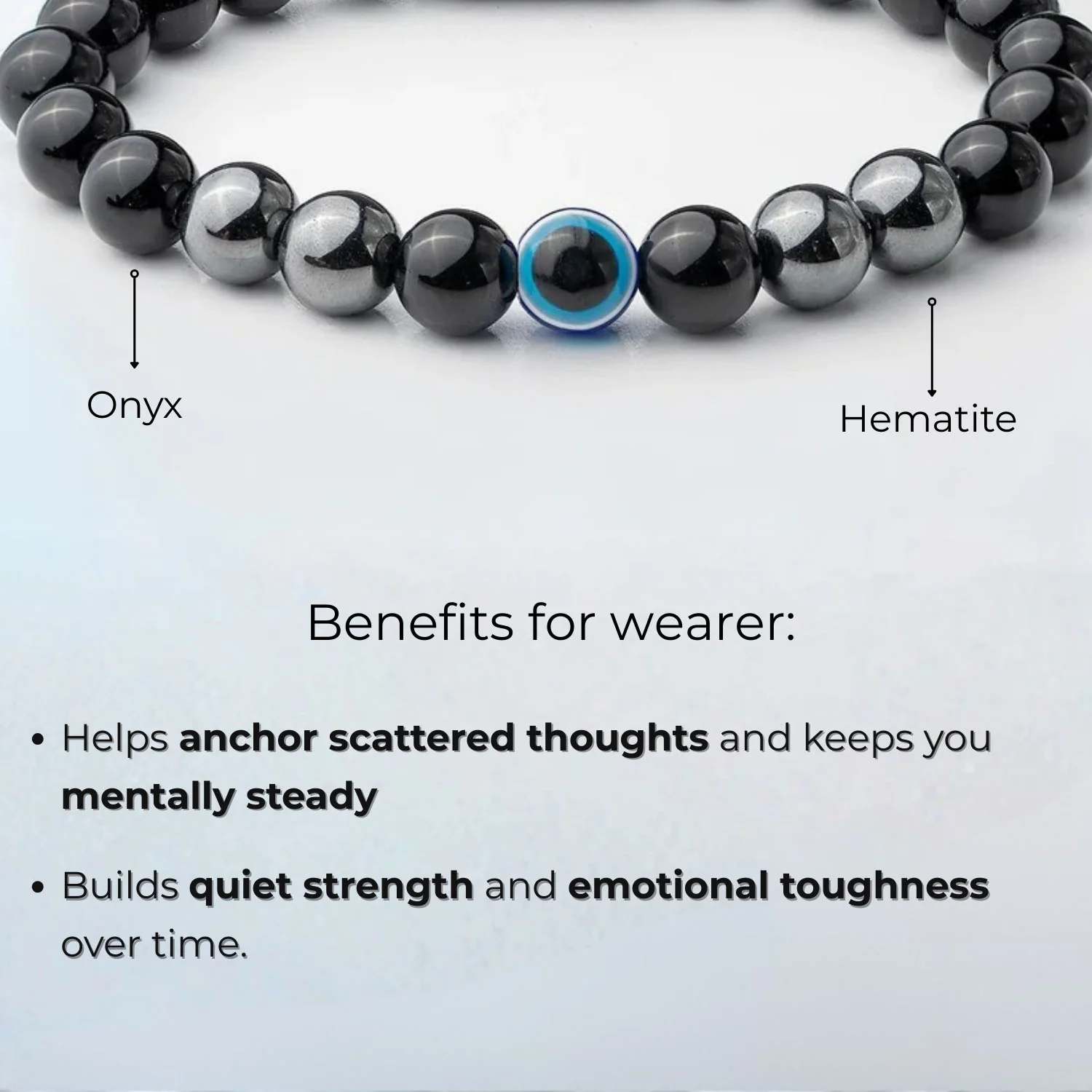 Protective Evil Eye Hematite Natural Stone Bracelet - Image 11