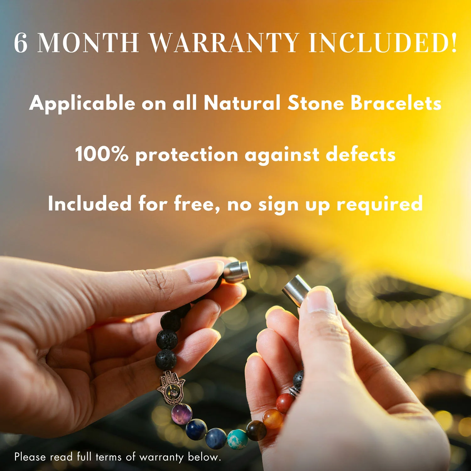 Personalised Chakras Natural Stone Couple Bracelets with Magsnap 2 - Image 9