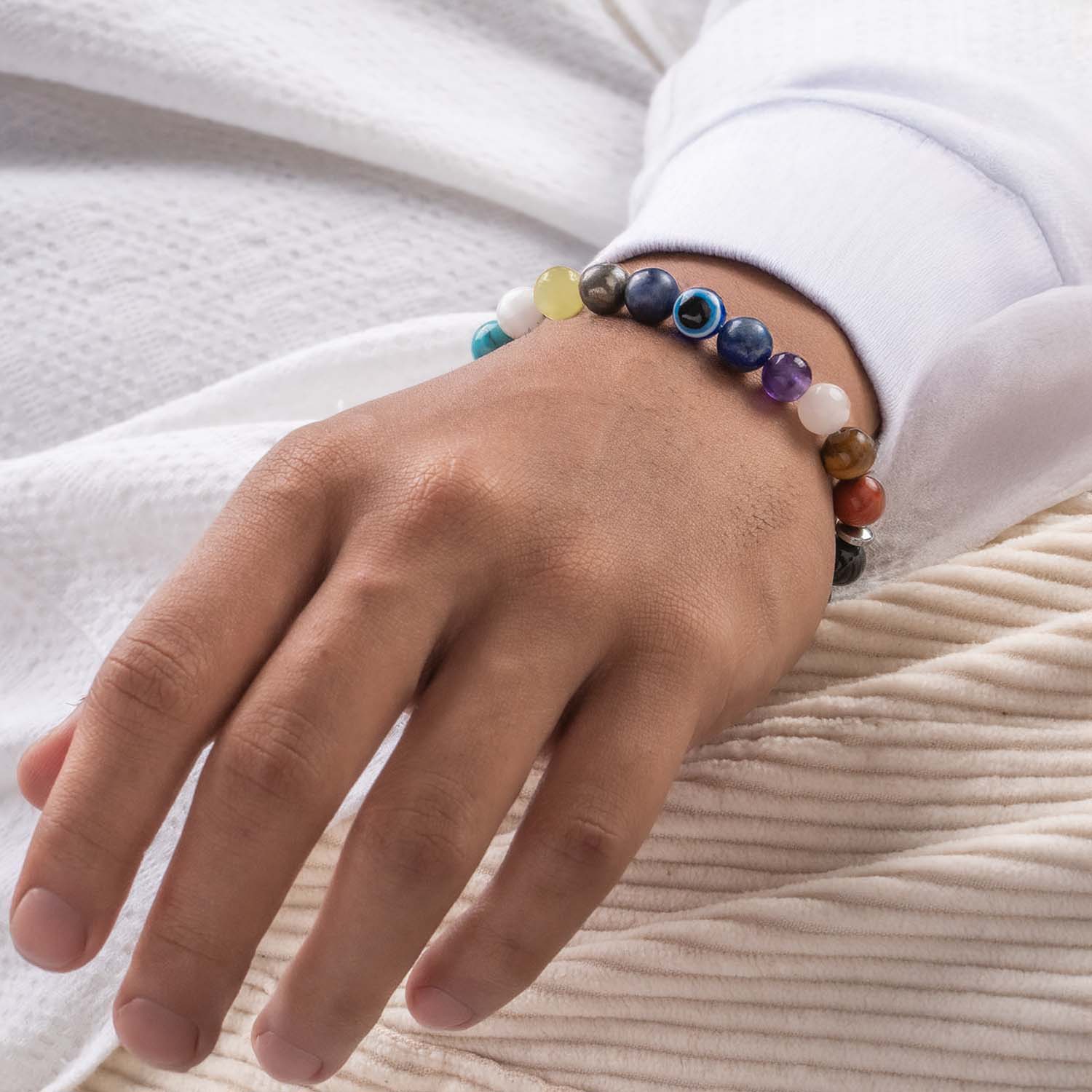 Super 11 Chakra Evil Eye Natural Stone Bracelet - Image 12
